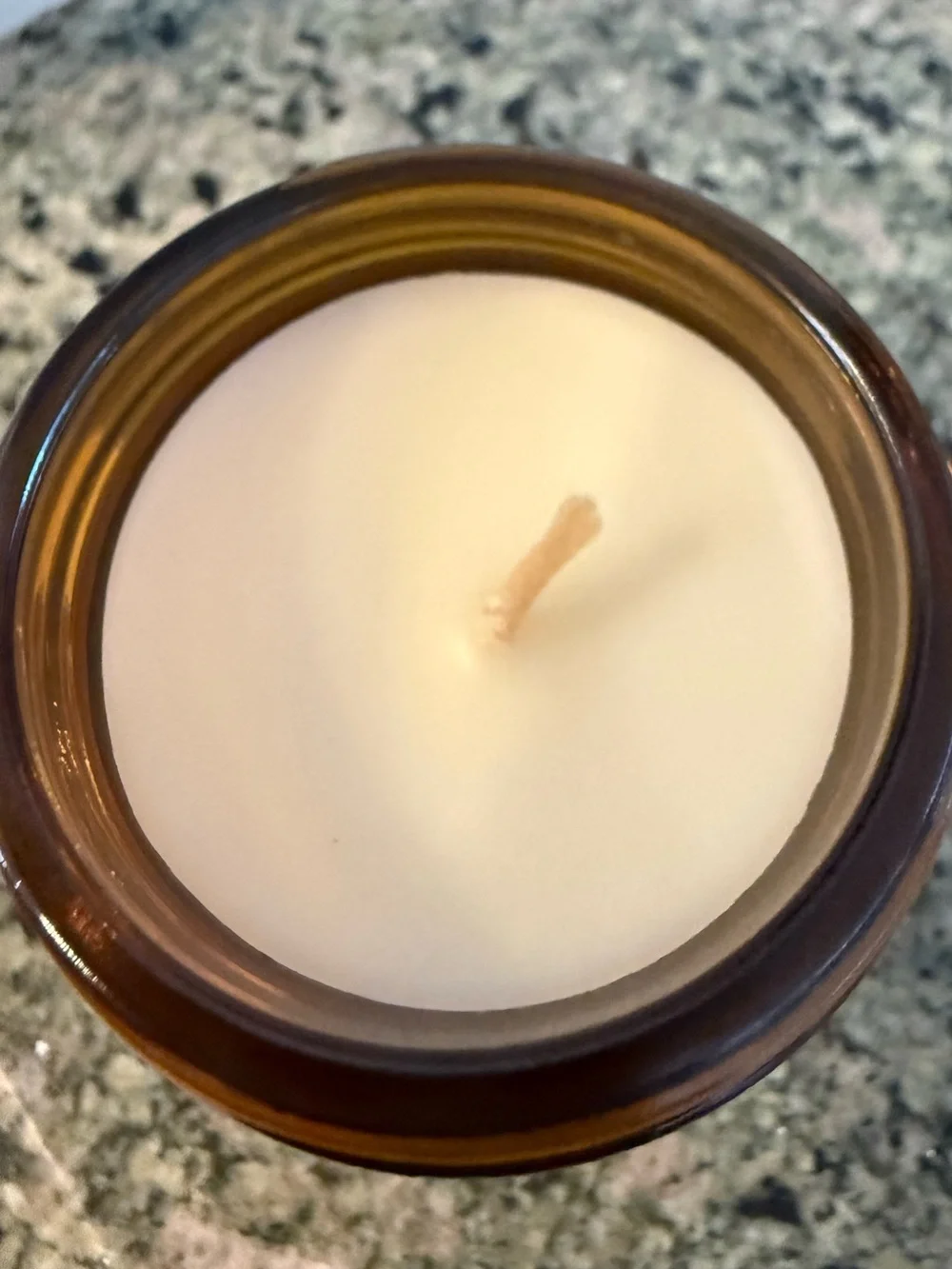 Vanilla Scented Candle - Amber Glass Jar with Gold Lid